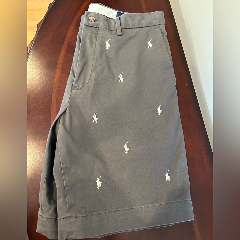 NWOT Polo Ralph Lauren Gray Unisex Shorts with White Polo Embroidery